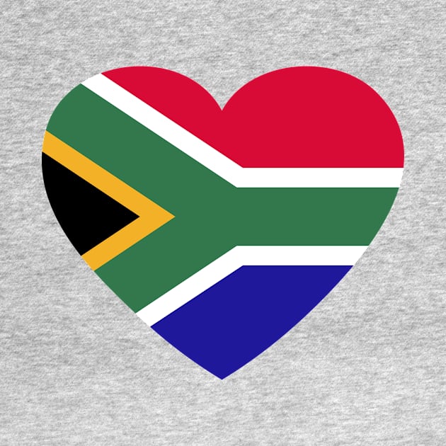 I Love South Africa // Heart-Shaped South African Flag by SLAG_Creative